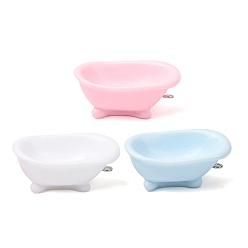 (52) Непрозрачная лаванда Непрозрачные подвески смолы, подвеска для ванны, с железной платиной петлей, разноцветные, 37.5~38.5x20.5~21x15.5~16 мм, отверстие : 2 мм