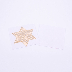 Star of David Самоклеющиеся латунные наклейки, наклейки для скрапбукинга, для поделок из эпоксидной смолы, золотые, звезда давида узор, 67x68x0.1 мм