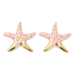 Морская звезда Океан 304 эмалированные подвески из нержавеющей стали, вакуумное покрытие pvd, реальный 18 k позолоченный, прелести морская звезда, 44.5x46x5 мм, отверстие : 1.8 мм