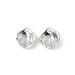 Платина Латунные подвески в виде листьев лотоса, платина, 8x7.5x2 мм, отверстие : 0.8 мм