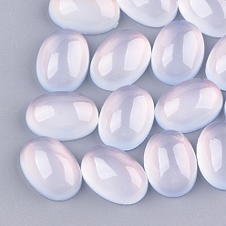 Alice Blue Translucent Resin Cabochons, Oval, Alice Blue, 9.5~10x8x4mm