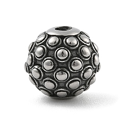 Античное Серебро 304 из нержавеющей стали бусы, круглые, античное серебро, 10.5x9.5 мм, отверстие : 2 мм