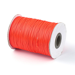 Orange Red Korean Waxed Polyester Cord, Orange Red, 1mm, about 85yards/roll