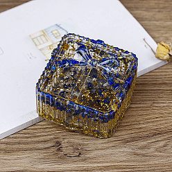 Ляпис-Лазурь Упаковочная коробка из натурального лазурита, квадратный, 80x80x45 мм