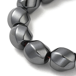 Non-magnetic Hematite Non-Magnetic Synthetic Hematite Beads Strands, Twist Oval, 12~12.5x11.5~12mm, Hole: 1mm, about 33pcs/strand, 16.14''(41cm)