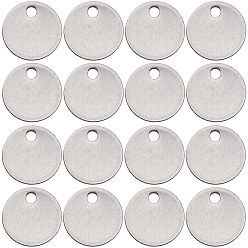 Нержавеющая Сталь Цвет 304 прелести нержавеющей стали, тиснение пустых тегов подвески, плоско-круглые, цвет нержавеющей стали, 10x1 мм, отверстие : 1 мм, 200 шт / коробка