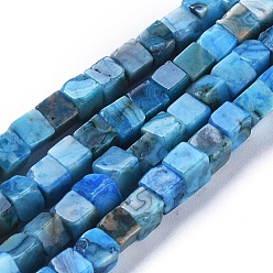 Сумасшедший Агат Бусины из натурального агата, окрашенные, кубические, 4~4.5x4~4.5x4~4.5 мм, отверстие : 0.8 мм, около 96 шт / нитка, 15.75 дюйм (40 см)