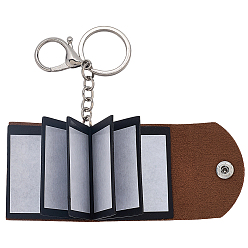 Верблюжий Мини-брелки с фотографиями, брелки для фотоальбомов из искусственной кожи, прямоугольные, платина, верблюжие, 120 мм