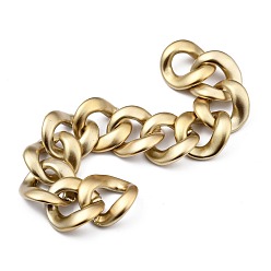 Gold Handmade Spray Painted CCB Plastic Curb Chains, Twisted Chain, for Handbag Chain Making, Oval, Gold, Links: 22.5x23x6mm, 39.37 inch(1m)/Strand