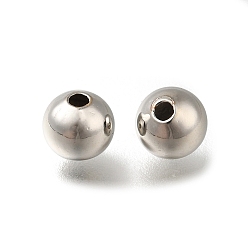 Платина Стойки обшивки латунные бусины, долговечный, без свинца и без кадмия, круглые, платина, 6x5.5 мм, отверстие : 1.4 мм