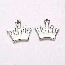 Platinum CCB Plastic Pendants, Crown, Platinum, 14x14x1.5mm, Hole: 1mm