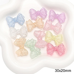 Bowknot 60 шт прозрачные акриловые бусины, разноцветные, бантом, 30x20 мм, 5 шт / комплект