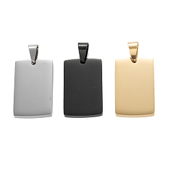 (52) Непрозрачная лаванда 304 подвески из нержавеющей стали, штамповка пустой метки, матовый, прямоугольные, разноцветные, 30x19x3 мм, отверстие : 4.5x8 мм