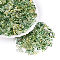 Vert Mer Moyen Perles de verre transparentes Picasso, trou rond, ovale, vert de mer moyen, 12.5~13x4~4.5mm, Trou: 0.9~1mm, environ 1360 pcs / livre