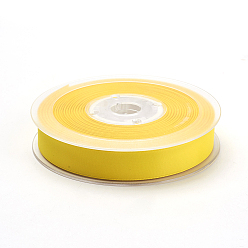 Yellow Double Face Matte Satin Ribbon, Polyester Satin Ribbon, Yellow, (5/8 inch)16mm, 100yards/roll(91.44m/roll)