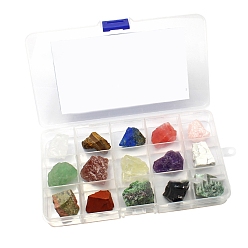 Смешанные камни 15 моделирует коллекции самородков необработанных натуральных и синтетических драгоценных камней, для преподавания наук о Земле, с прозрачной коробкой, коробка: 173x98 мм