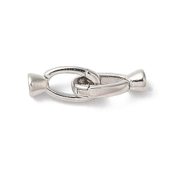 Платина Латунь раз по сравнению с застежками, без кадмия, без никеля и без свинца, овальные, платина, 22 мм, отверстие : 2x0.8 мм