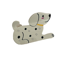 Белый Заколки для волос с когтями из ацетата целлюлозы (смола), собака, заколка для волос для женщин и девочек, белые, 83x52 мм