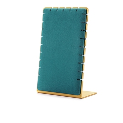 Морско-зеленый Металлическая стойка для хранения ювелирных изделий из микрофибры, Ожерелье дисплеев, цвета морской волны, 90x50x140 мм