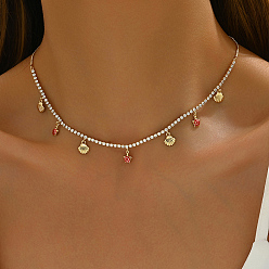 Золотой Элегантный латунный кулон в стиле океана с прозрачным кубическим цирконием из панциря черепахи, нагрудник для женщин, пляжная одежда, золотые, 15.75 дюйм (40 см)