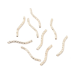 Золотой Латунная изогнутая трубчатая бусина с покрытием стойки, без кадмия и без свинца, долговечный, золотые, 20x1.5 мм, отверстие : 0.8 мм