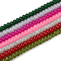 (52) Непрозрачная лаванда Нити стеклянных бусин из искусственного нефрита, имитирующие краску для выпечки, рондель, разноцветные, 6~6.5x4 мм, отверстие : 1 мм, около 189~192 шт / нитка, 30.71~31.10'' (78~79 см)
