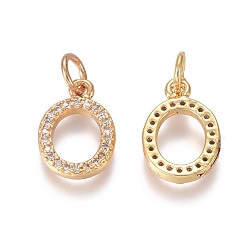 Золотой Латунные микропаве прозрачные кубические циркониевые подвески, с прыжковых колец, овальные, золотые, 12.5x9x2 мм, Перейти кольцо: 5x0.7 мм, внутренний диаметр: 3.6 мм