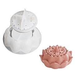 Белый Силиконовые формы для хранения пищевых продуктов своими руками, формы для литья смолы, лотос, белые, 67~119x27~50 мм