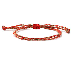 Красный Регулируемые двухслойные плетеные браслеты из нейлоновой нити в китайском стиле для женщин и мужчин., красные, 11.02 дюйм (28 см)