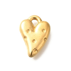 Настоящее золото 18K Ионное покрытие (ip) 304 брелоки из нержавеющей стали, шарма сердца, реальный 18 k позолоченный, 14.5x10.5x3 мм, отверстие : 2 мм
