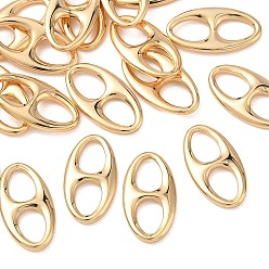 Настоящее золото 18K Латунные соединительные подвески Shegrace, овальные связи, без кадмия и без свинца и без никеля, реальный 18 k позолоченный, 15x8x1.5 мм, отверстие : 6x4 мм
