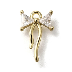 Настоящее золото 14K Латунь с микропокрытием, без кадмия, без никеля и без свинца, долговечный, бантом, реальный 14 k позолоченный, 11.5x7.5x2.5 мм, отверстие : 1.2 мм