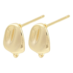 Настоящее золото 18K Изделия из латуни, без кадмия, без никеля и без свинца, с петлей, реальный 18 k позолоченный, 11x7 мм, отверстие : 1.5 мм, штифты : 0.8x11.5 мм