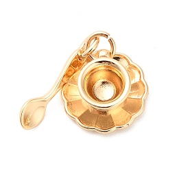 Посуда Подвески из латуни на тему путешествия, золотые, с целью перехода в кольце, посуда, 16.5x16x7 мм, отверстие : 4 мм