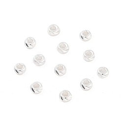 Посеребрённый Латунные бусины, без кадмия и без свинца, плоско-круглые, 925 серебро покрытием, 3x1.5 мм, отверстие : 1.2 мм