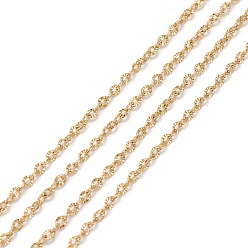 Золотой Ионное покрытие (ip) 304 кабельные цепи из нержавеющей стали, с катушкой, пайки, , золотые, 1.7x1.2x0.2 мм, около 32.8 футов (10 м) / рулон