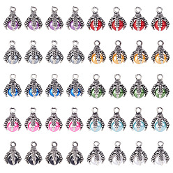 (52) Непрозрачная лаванда 40шт 10 цвета смолы подвески с искусственным жемчугом, круглая форма с когтем дракона, со сплавочной фурнитурой, разноцветные, 15.5x9x9 мм, отверстие : 2 мм, 4 шт / цвет