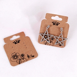 Светло-коричневый Карты дисплея серьги крафт-бумаги, тяжеловесный, загар, 5.2x4.3x0.05 см