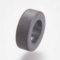Естественный Цвет Немагнитные синтетические гематит бусины, бусины с большим отверстием, матовые, кольцо, первоначальный цвет, 12x4 мм, отверстие : 7 мм
