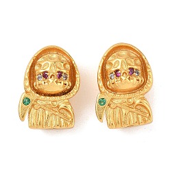 Настоящее золото 24K Латунные микро проложить кубического циркония бусы, смерть, долговечный, без свинца и без кадмия, реальный 24 k позолоченный, 14x10x7 мм, отверстие : 1.6 мм