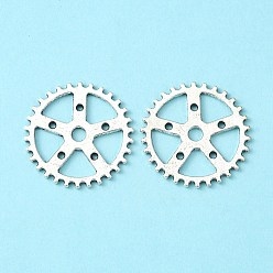 Antik Silber Farbe Tibetischen Stil Alu-Getriebekomponenten Kronleuchter, Steampunk-Charms, Cadmiumfrei und Nickel frei und Bleifrei, Antik Silber Farbe, 25x1 mm, Bohrung: 1~2.5 mm