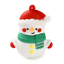 Снеговик Подвески из ПВХ на рождественскую тематику, снеговик, 50x38.5x22 мм, отверстие : 2 мм
