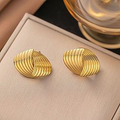 Oval 304 из нержавеющей стали серьги, золотые, овальные, 19x26 мм