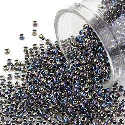(1856) Bronze Lined Black Diamond Rainbow Toho runde Rocailles, japanische Rocailles, (1856) mit Bronze ausgekleideter Regenbogen mit schwarzen Diamanten, 11/0, 2.2 mm, Bohrung: 0.8 mm, über 1110pcs / Flasche, 10 g / Flasche
