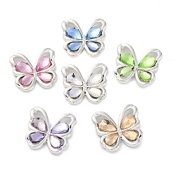 (52) Непрозрачная лаванда Наберешь металлизации шарики сплава, со стразами, без кадмия, без никеля и без свинца, бабочка, разноцветные, 15x16x3.5 мм