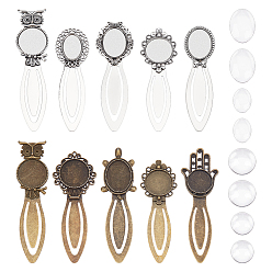 Античная Бронза 10закладки-кабошоны в тибетском стиле в виде черепахи, без кадмия и без свинца, 10 шт. Прозрачные стеклянные кабошоны, античная бронза, 83x28x3 мм