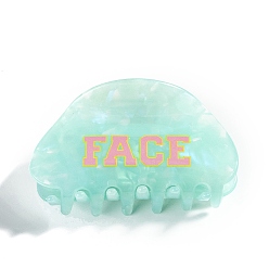 Аквамарин Акриловые коготь заколки, аксессуары для волос для женщин и девочек, аквамарин, 82x43x36 мм