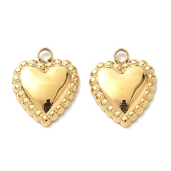 Настоящее золото 18K 304 прелести нержавеющей стали, сердце, реальный 18 k позолоченный, 12.5x10.5x2.5 мм, отверстие : 1.6 мм