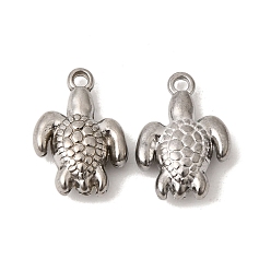 Turtle Подвески из нержавеющей стали 304, цвета нержавеющей стали, черепаха, 12x8.5x3.5 мм, отверстие : 1.2 мм