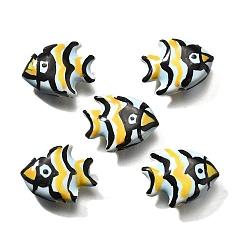 Желтый Фарфоровые бусины ручной работы, морская рыба, желтые, 17~17.5x21x6.5 мм, отверстие : 2~2.5 мм